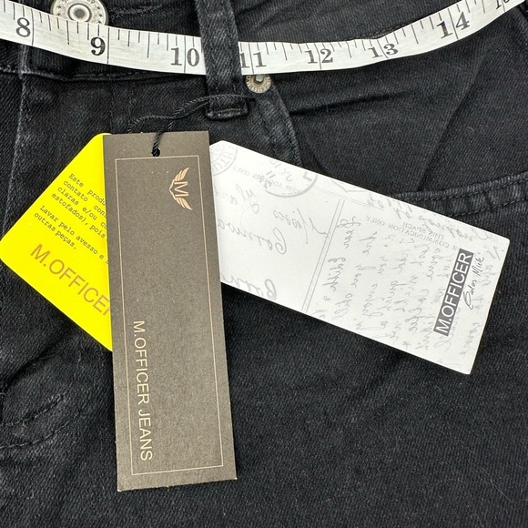 M. Officer BOOTCUT JEANS C3 BLACK SPLIT FRONT DENIM - Picture 10 of 13